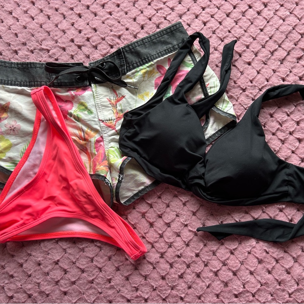 Stella McCartney Black and Pink Bikini Set